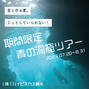 架空観光会社による青の洞窟ツアーバナー